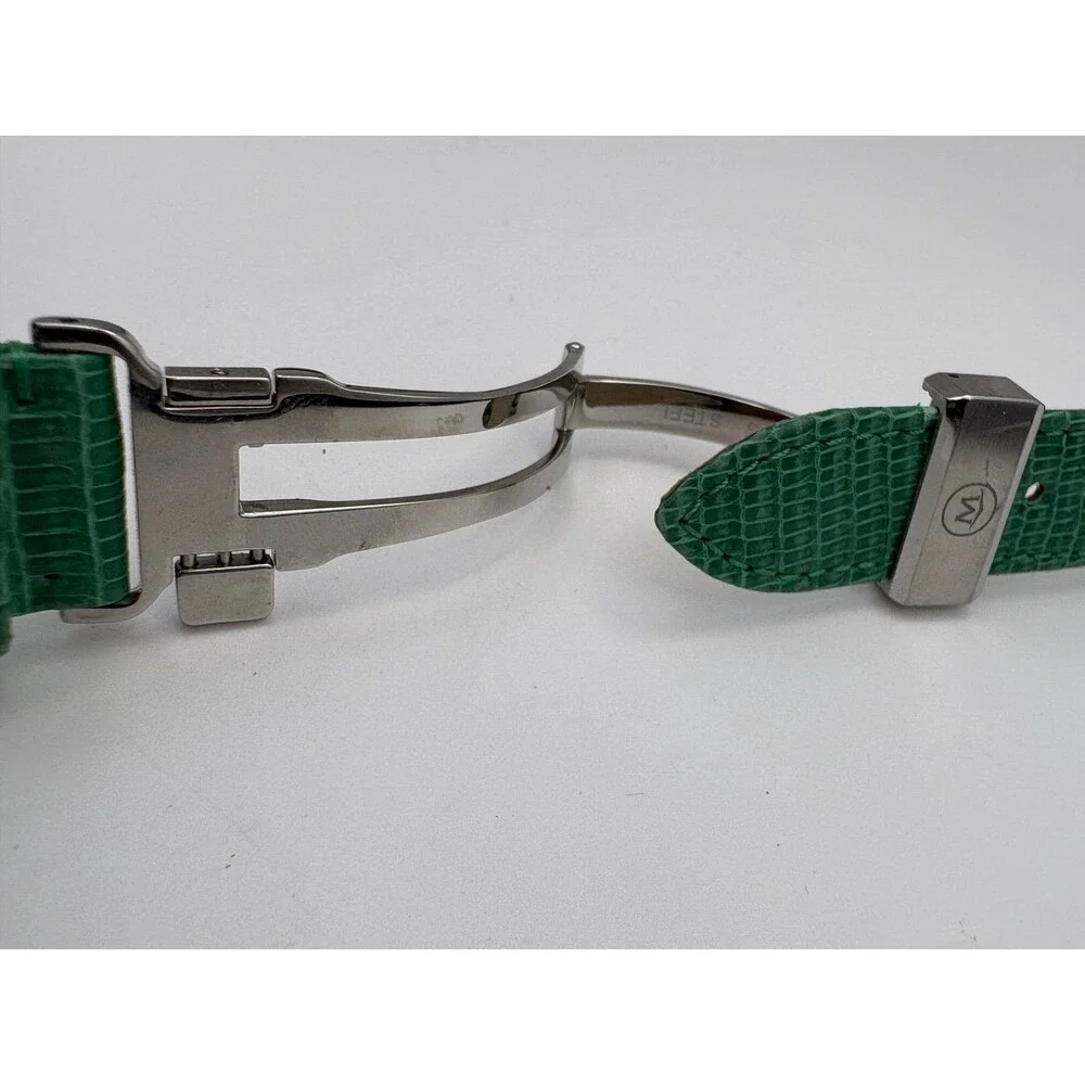 Movado Green Lizard Leather Watch Strap 20mm Deployment Clasp 56930-4965